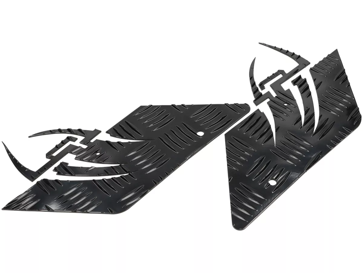 Täckplåt aluminium -DF OPTICPARTS Style 16- CPI Hussar - bakre del - svart