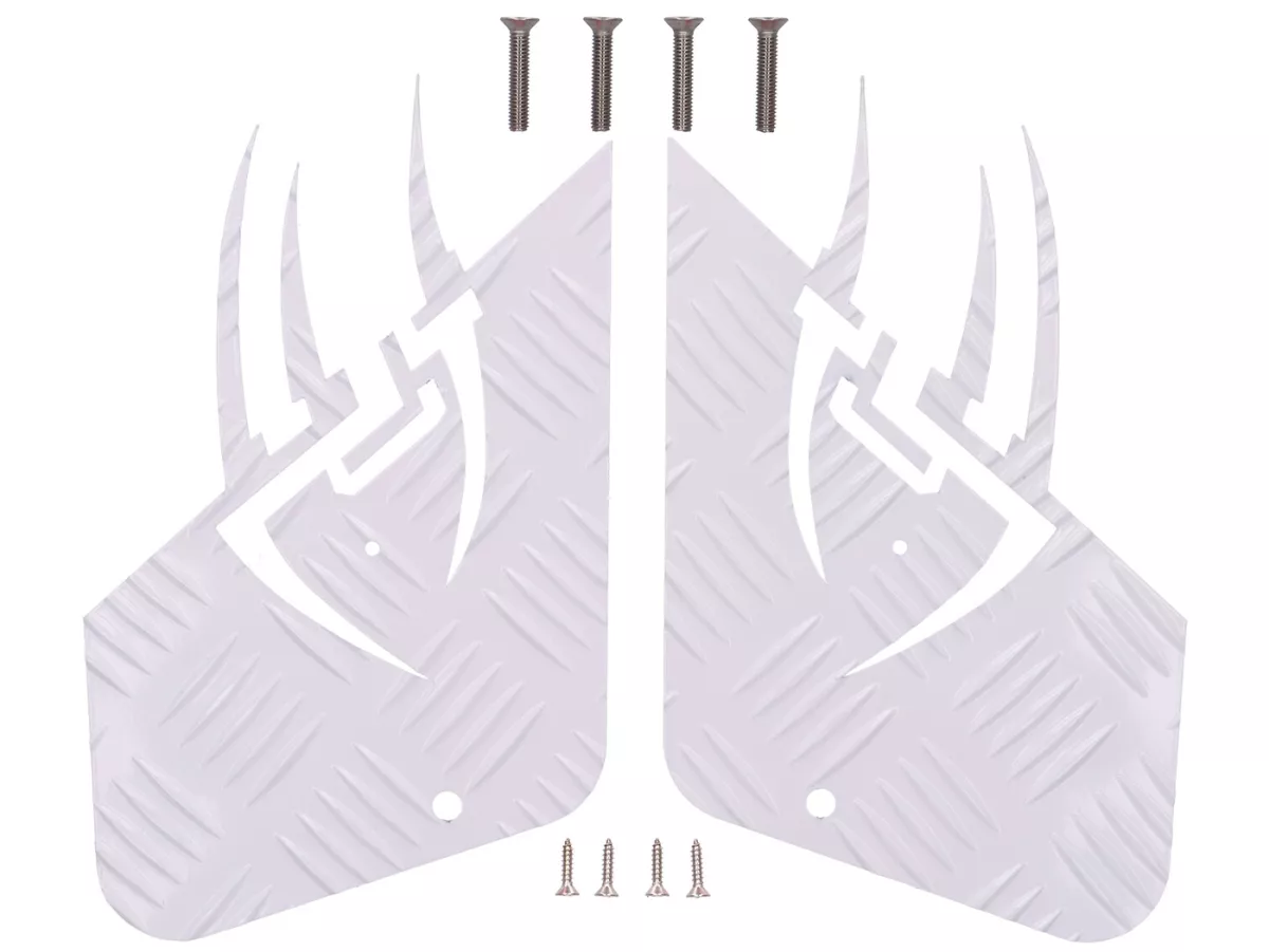 Checkplåt aluminium -DF OPTICPARTS Style 16- CPI Hussar - främre del - vit