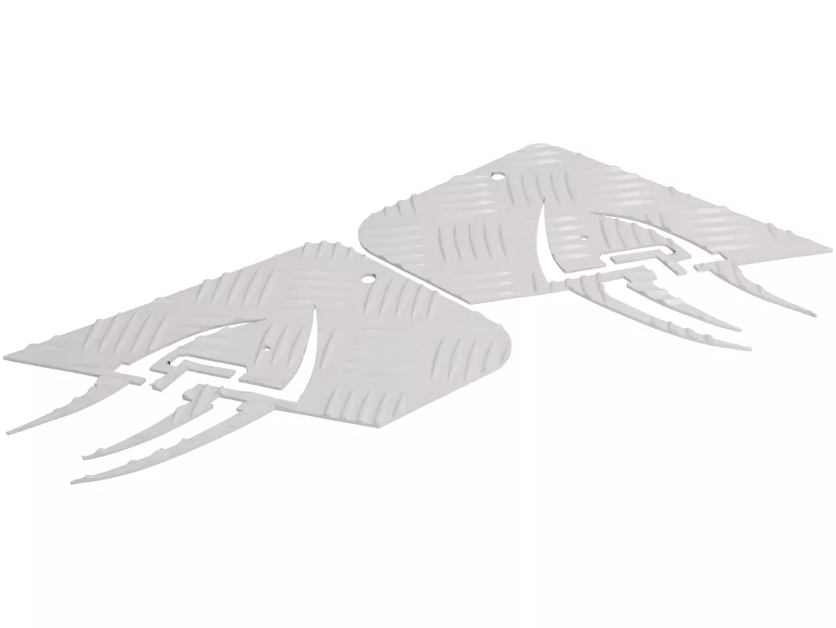 Checkplåt aluminium -DF OPTICPARTS Style 16- CPI Hussar - främre del - vit