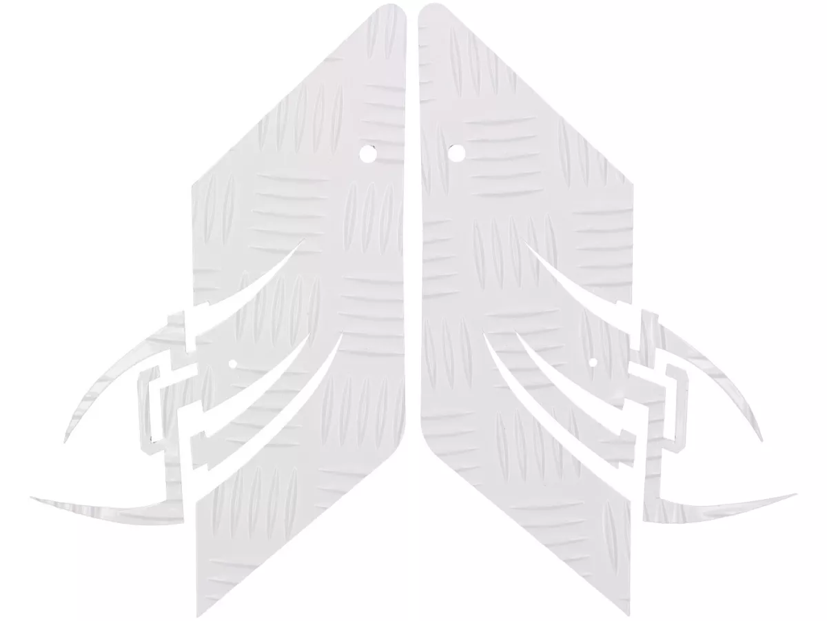 Täckplåt aluminium -DF OPTICPARTS Style 16- CPI Hussar - bakre del - vit