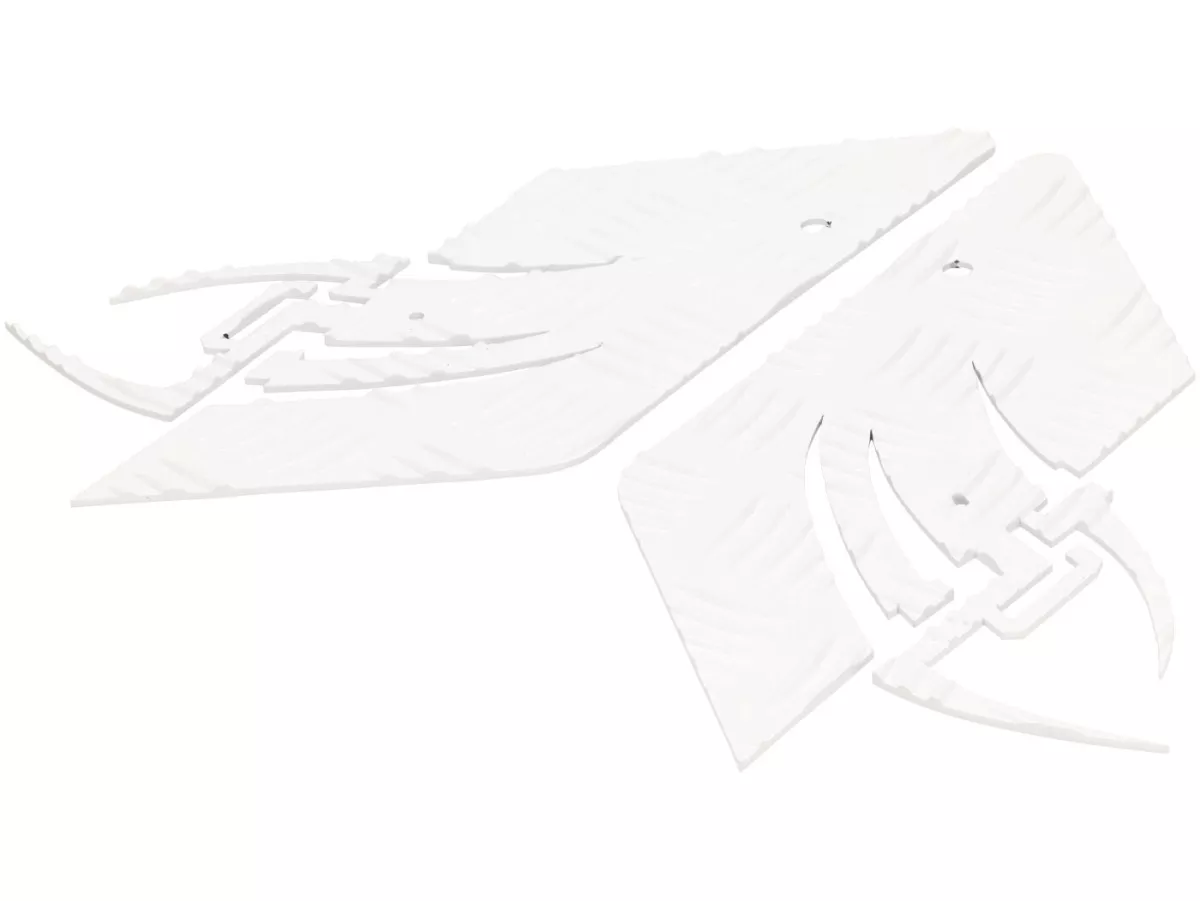 Täckplåt aluminium -DF OPTICPARTS Style 16- CPI Hussar - bakre del - vit