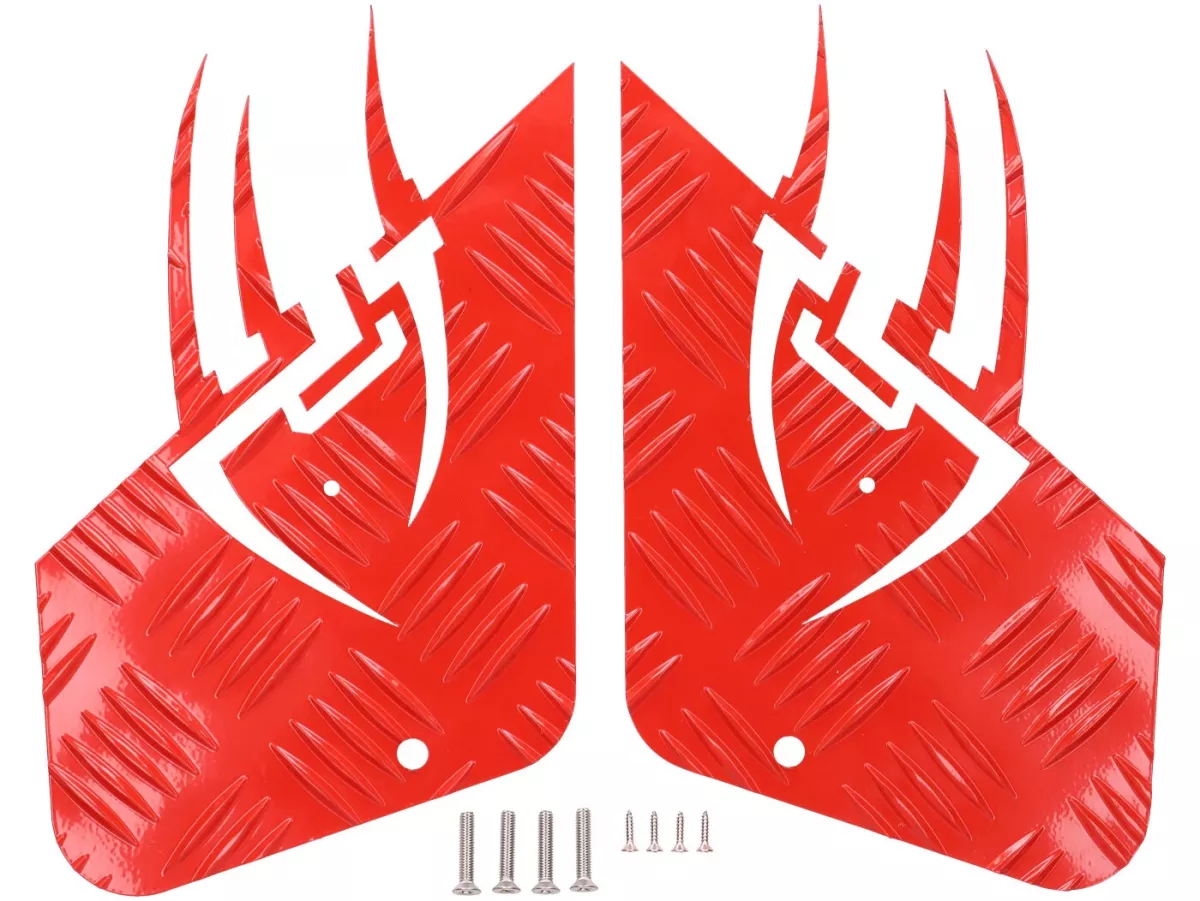 Checkplåt aluminium -DF OPTICPARTS Style 16- CPI Husar - främre del - röd