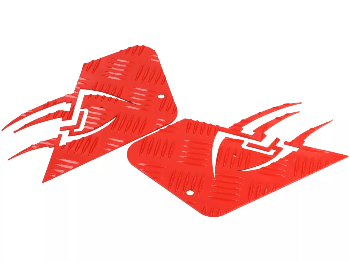 Checkplåt aluminium -DF OPTICPARTS Style 16- CPI Husar - främre del - röd