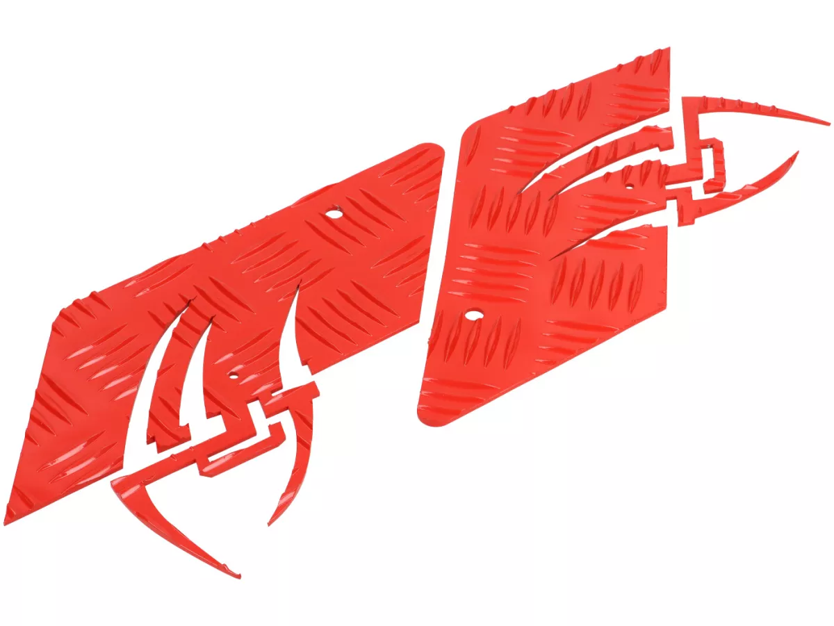 Täckplåt i aluminium -DF OPTICPARTS Style 16- CPI Hussar - bakparti - röd