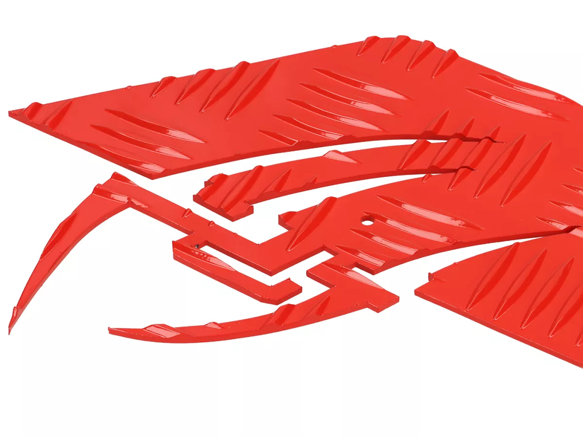 Täckplåt i aluminium -DF OPTICPARTS Style 16- CPI Hussar - bakparti - röd