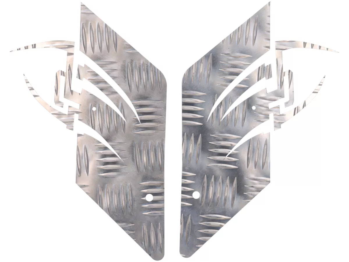 Checkplåt aluminium -DF OPTICPARTS Style 16- CPI Hussar - bakre del - aluminium