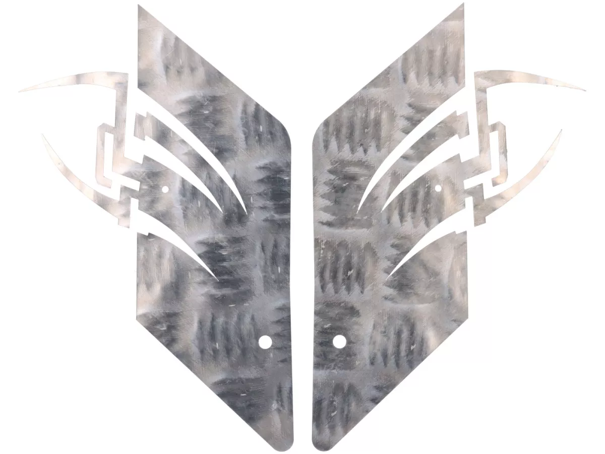 Checkplåt aluminium -DF OPTICPARTS Style 16- CPI Hussar - bakre del - aluminium