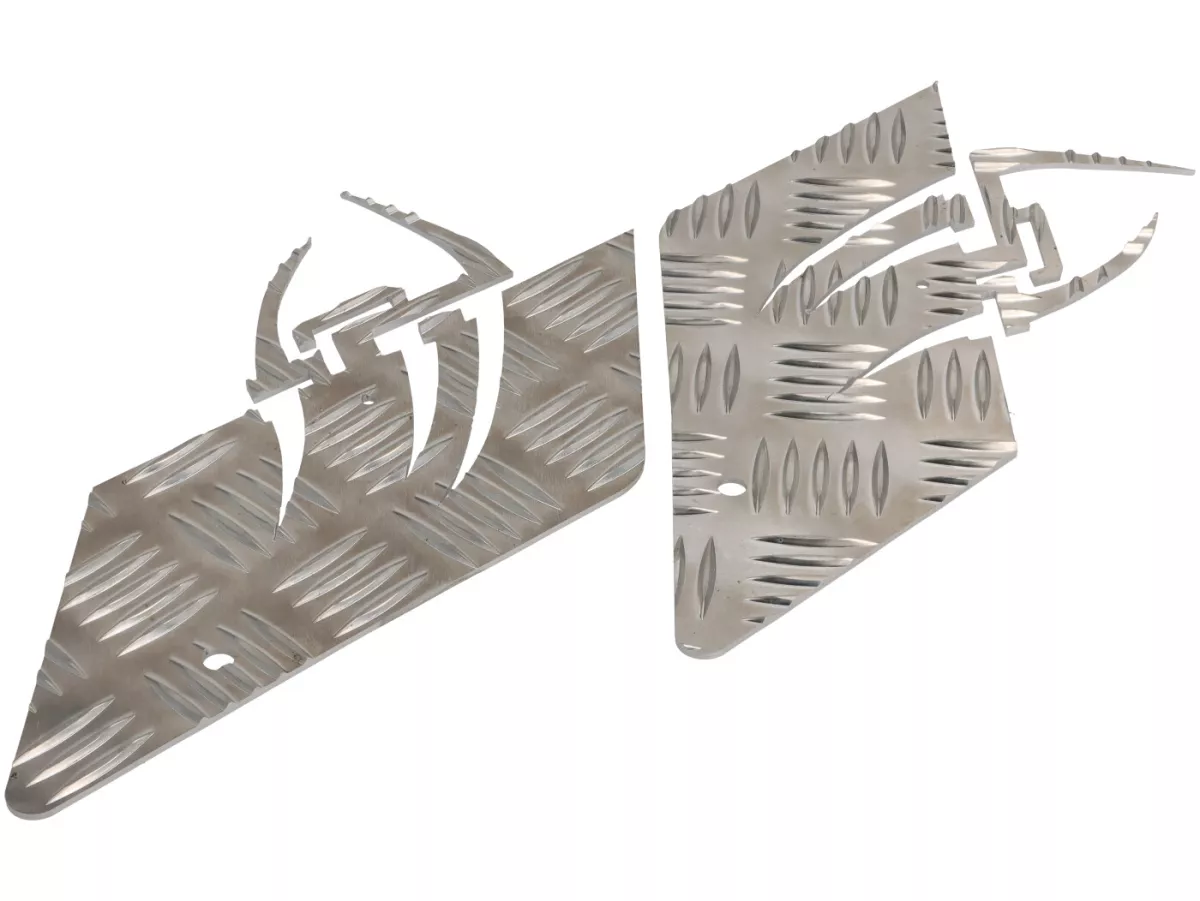 Checkplåt aluminium -DF OPTICPARTS Style 16- CPI Hussar - bakre del - aluminium