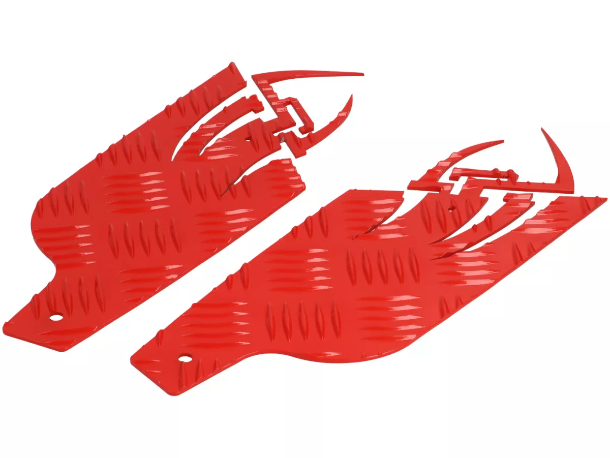 Marchepieds aluminium -DF OPTICPARTS Style 16- Peugeot JetForce - partie arrière - rouge