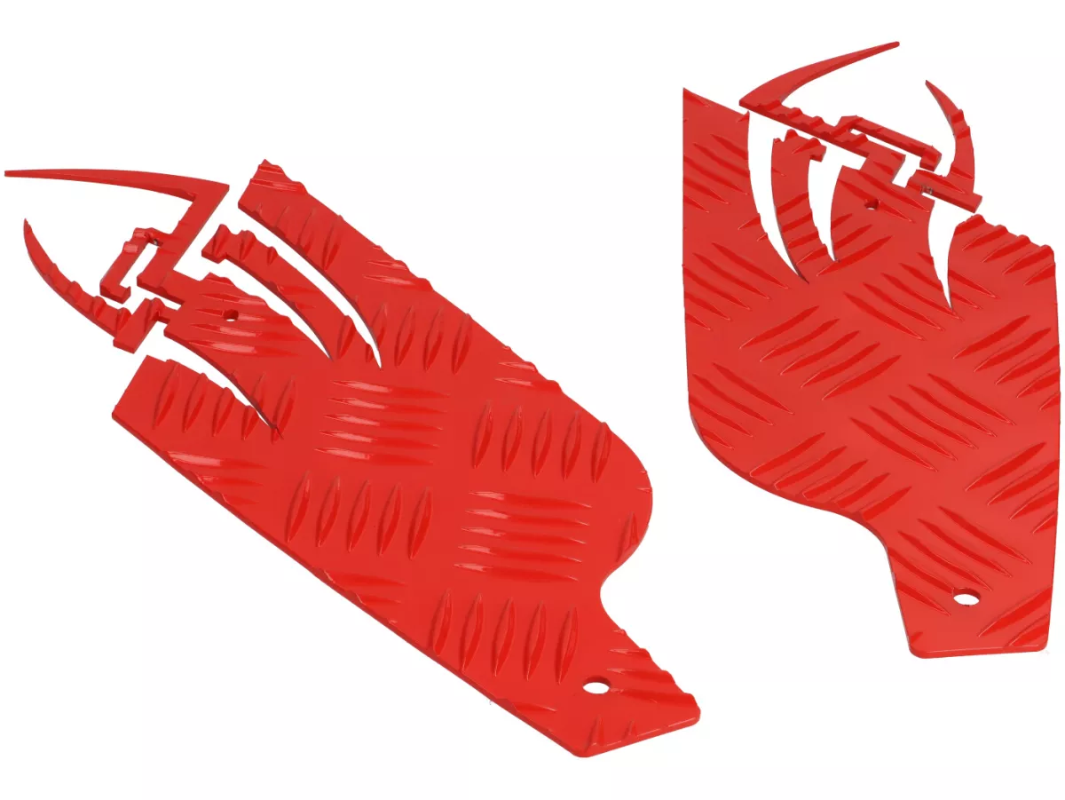 Marchepieds aluminium -DF OPTICPARTS Style 16- Peugeot JetForce - partie arrière - rouge