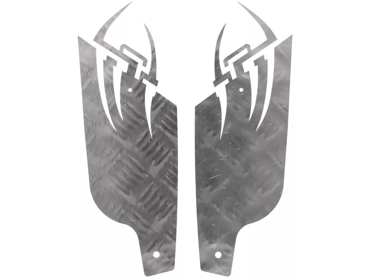 Rutmönstrad aluminium -DF OPTICPARTS Style 16- Peugeot JetForce - bakre del - aluminium