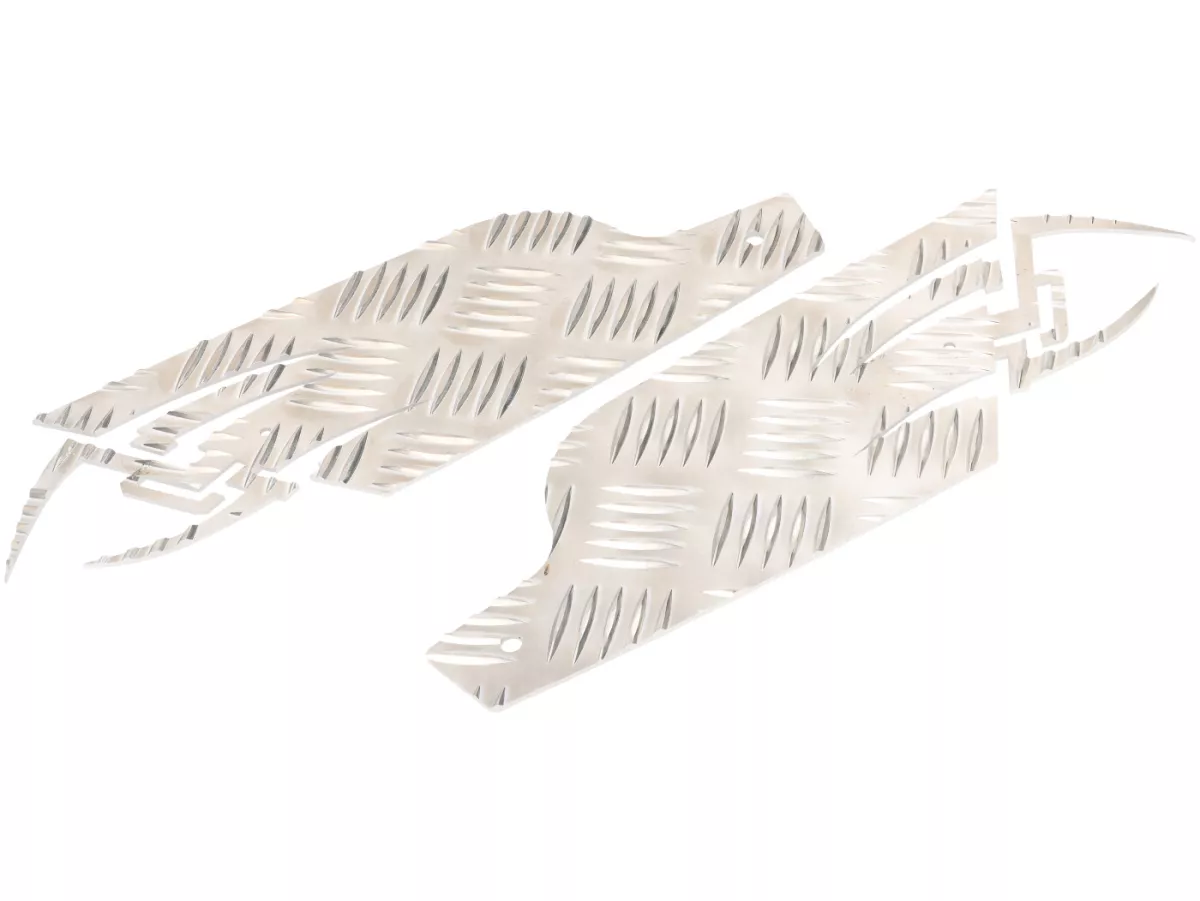 Rutmönstrad aluminium -DF OPTICPARTS Style 16- Peugeot JetForce - bakre del - aluminium