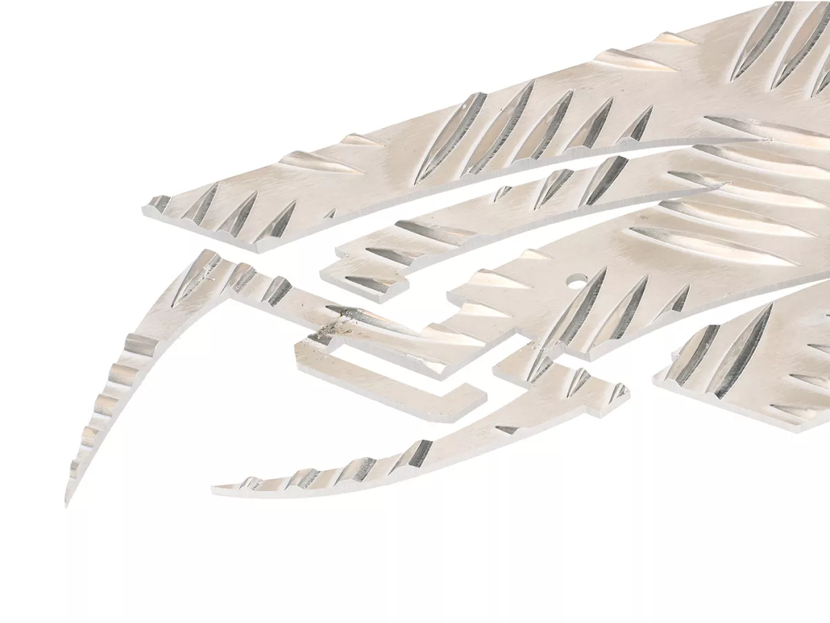 Rutmönstrad aluminium -DF OPTICPARTS Style 16- Peugeot JetForce - bakre del - aluminium