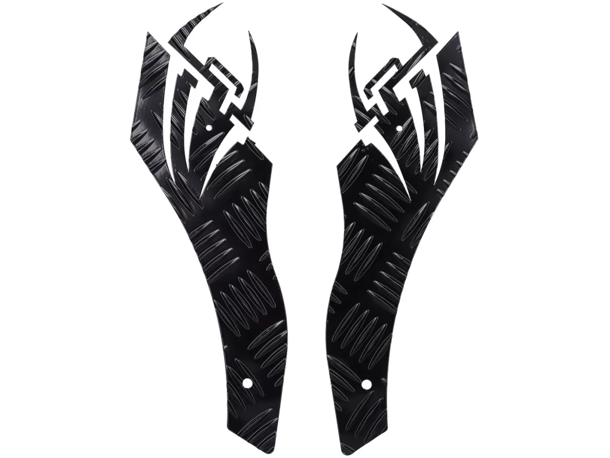 Kontrollplåt i aluminium -DF OPTICPARTS Style 16- Piaggio NRG Power - bakre del - svart