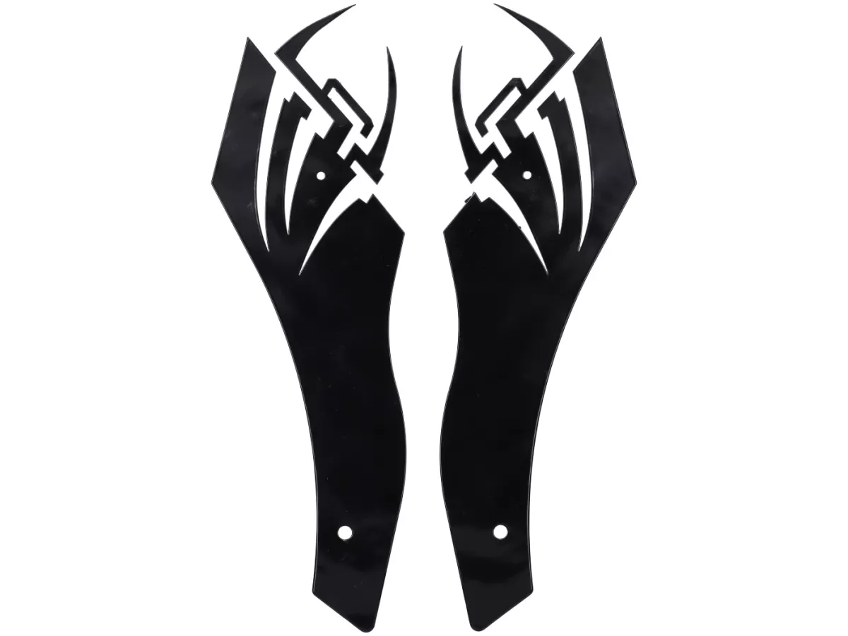 Kontrollplåt i aluminium -DF OPTICPARTS Style 16- Piaggio NRG Power - bakre del - svart