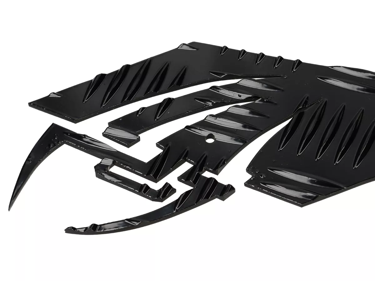 Kontrollplåt i aluminium -DF OPTICPARTS Style 16- Piaggio NRG Power - bakre del - svart