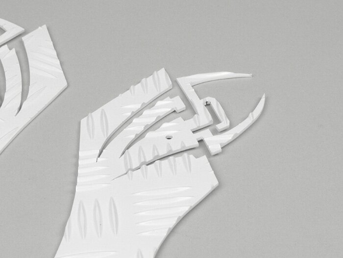 Runningboard alloy -DF OPTICPARTS Style 16- Piaggio NRG Power - rear part - white