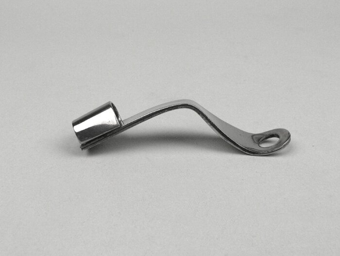 Bevestigingsplaat voor schakelkabels op motor -OEM KWALITEIT- Vespa PX, T5, Cosa, Rally, Sprint, GT, GTR, TS, Super, GL, VNA, VNB, VBA, VBB, LML Star, Stella - roestvrij staal