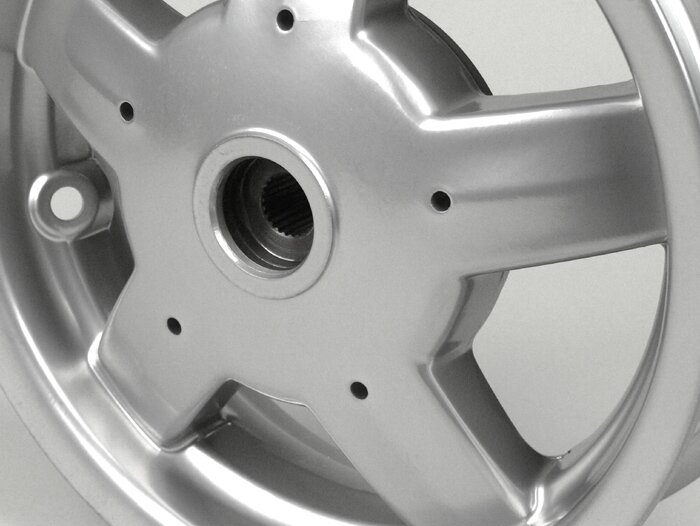 Wheel rim, rear -PIAGGIO 3.00-10 inch- Vespa LX, LXV, S - silver