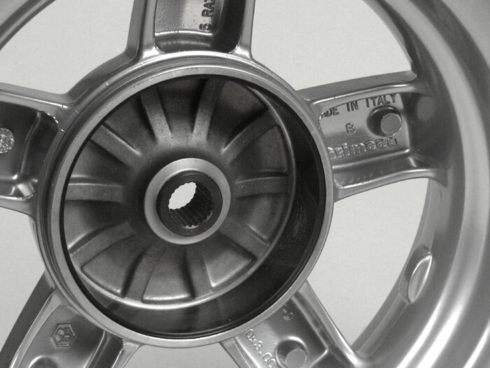 Wheel rim, rear -PIAGGIO 3.00-10 inch- Vespa LX, LXV, S - silver