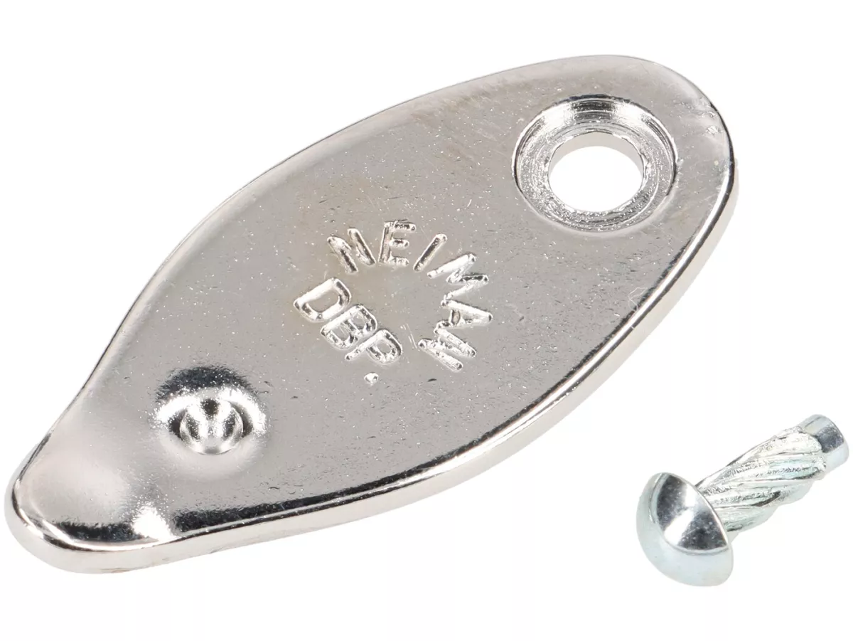 Steering lock cover set -NEIMAN (lozenge, 1962-1971), rivet Ø=3mm- Vespa V50L (V5A1T, -580000), V50N (V5A1T, -236000), V90 (V9A1T, -31300), PV125 (VMA2T, -28959), Super 125, Super 150 (-73779), GT (VNL2T, -62684), Sprint (VLB1T, -77174)