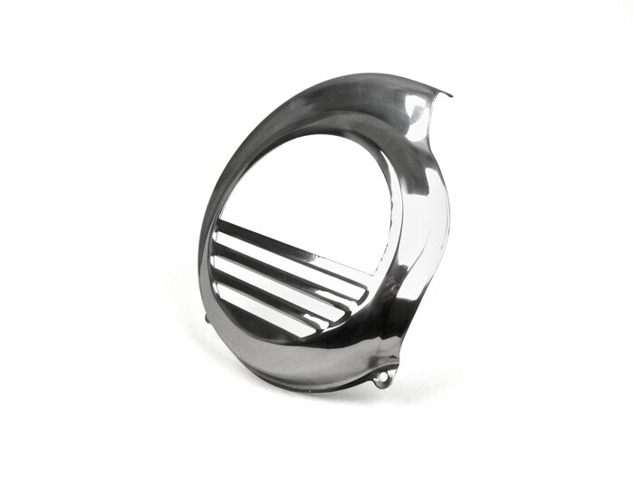 Cache turbine -SPAQ- Vespa PX80, PX125, PX150, PX200 - inox - modèles qui ne sont équipés que d’un pédale de kick