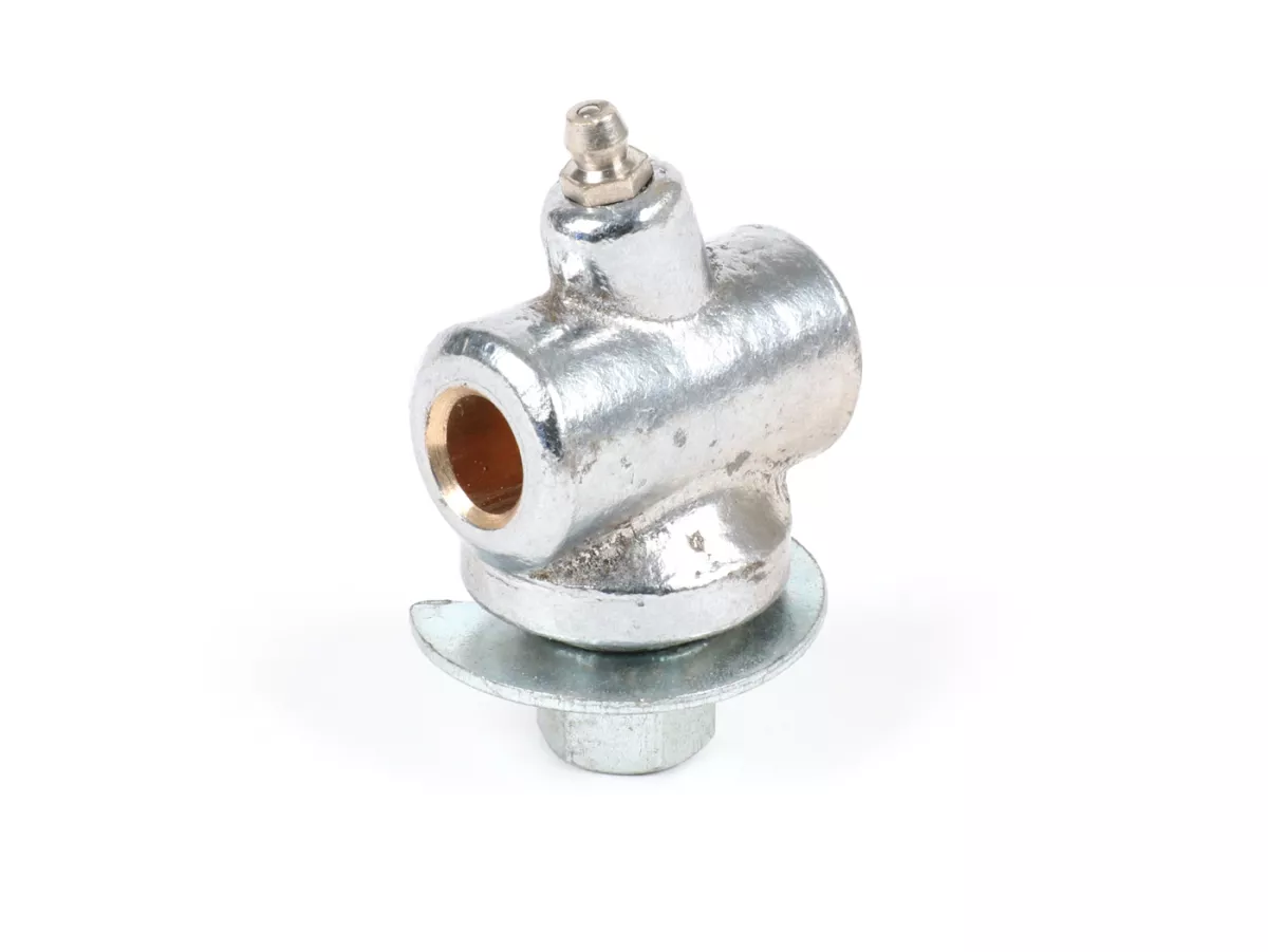 Spring bracket set (incl. spring plate and grease nipples) for front shock absorber, base fork/fork link -OEM QUALITY- Largeframe Sprint (VLB1T), Rally (VSD/VSE), GT/GTR125 (VNL2T), Super (VNC/VBC), TS125 (VNL3T), VNA, VNB, VBA, VBB, Vespa Wideframe V1-15