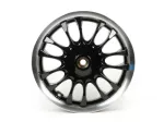 Wheel rim, rear -PIAGGIO 3.00-12 inch, Ø brake drum = 110mm - 14 spokes- Vespa Sprint 50 (ZAPC53201) - black/silver rim