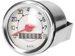 Velocímetro -CALIDAD OEM- Vespa V50 Ø=48mm - 80km/h (esfera blanca, cifras negras)