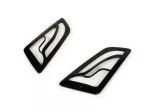 Paire grilles clignotants -MOTO NOSTRA- Vespa GT, GTL, GTV, GTS 125-300 - avant - noir briliant