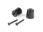 Set med styrets ändvikter - vibrationsdämpare -MOTO NOSTRA- Vespa GT/GTL 125-200, GTS 125-300, GTV 125-300, Aprilia Scarabeo 400/500, SR Max 125-300, Gilera GP 800, Nexus 125-500, Piaggio Beverly 125-500, Piaggio X10 125, X8 400 - 282 g - blank svart