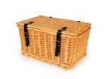 Mand - rieten mand met deksel -OEM KWALITEIT 47x31x25cm- fiets, scooter, step, Vespa, bromfiets - kleur: naturel
