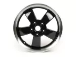 Llanta -PIAGGIO GTS Super 125-300 - negro brillante con llanta pulida, (3.00x12) - 5 radios - para Vespa GT, GTL, GTS, GTV, HPE 125-300cc - delantera (todos los años) y trasera (2014-2016)