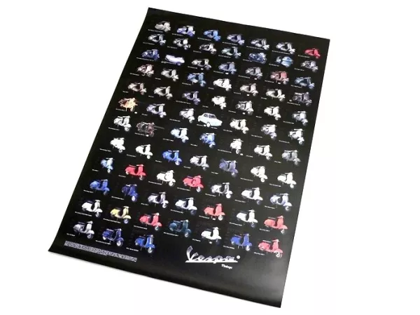 Poster -VESPA- various Vespa types - 970mm x 680mm