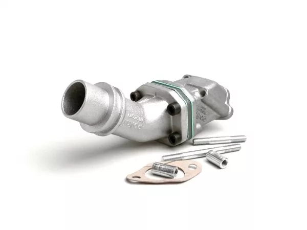 Intake manifold - for reed valve -POLINI 2-stud reed valve- Vespa V50, PV125 - CS=28.5mm (Dell'Orto PHBL24, Polini CP24 )