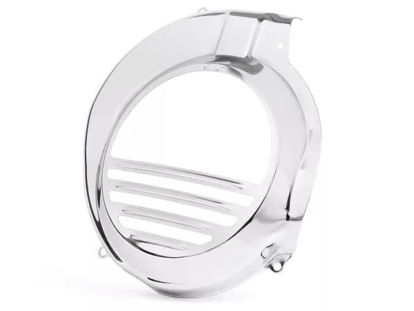 Ventilatorwieldeksel -OEM KWALITEIT- Vespa PX80, PX125, PX150, PX200 - Chroom - Modellen met elektrische starter