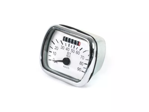 Snelheidsmeter -IMPORT- Vespa Wideframe V30 tot V33, VM, VN, VL1 tot VL3 - Wit