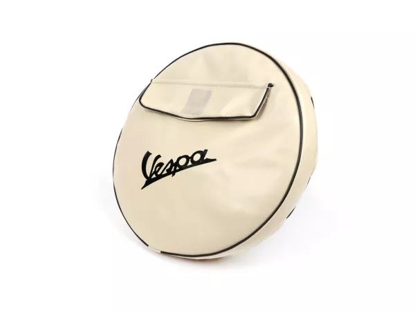 Penutup roda cadangan -KUALITAS OEM- Vespa 3.50 - 8 - gading, dengan saku