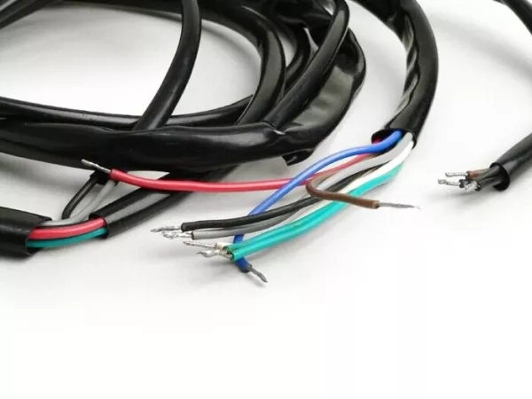 Harness kabel -GRABOR- Vespa V50 (V5A1T) - pelat dasar pengapian dengan 2-kumparan, koil pengapian eksternal, tanpa lampu rem