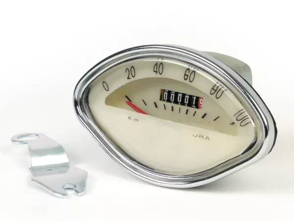 Speedometer -IMPOR- Vespa VBA, VBB, GL150 (VLA1T), GT125 (VNL2T), GTR125 (VNL2T), Sprint - logo persegi panjang 100km/jam -