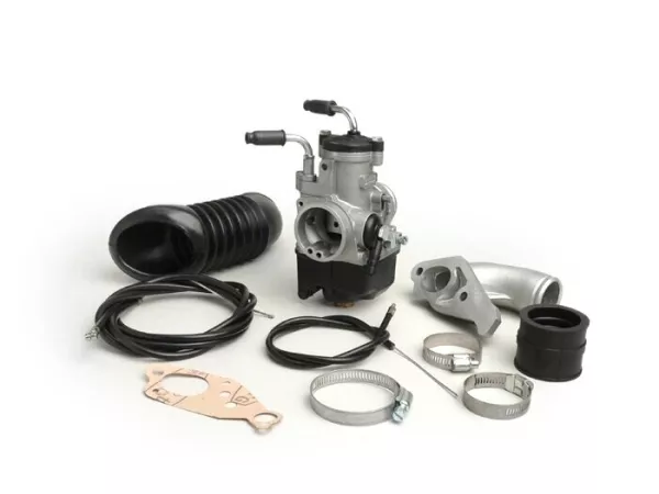 Kit carburador -MALOSSI DELLORTO PHBH 30 BD, válvula de corredera rotativa, incl. manguera de admisión y cables- Vespa PX, Sprint, Rally180 (VSD1T), Rally200 (VSE1T)