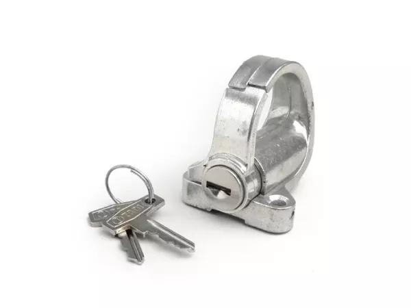 Crochet porte sac -QUALITÉ OEM- Vespa V50, V90, PV, ET3, PK, PX, T5 125cc, Rally, Sprint, GT, GTR, SS180, GL, Super, GS160, GS 150, VNA, VNB, VBA, VBB - universel, à clé
