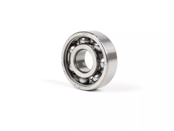 Bantalan bola -6201 C3- (12x32x10mm) - digunakan untuk poros roda depan/swingarm Vespa V50, 50N, PV125, ET3, VNA, VNB, VBA, VBB, Super, GL, T4, Sprint, GT, GTR, Rally, TS, poros input gearbox Piaggio 50 ccm 2-tak (-1998), poros bubungan Piaggio 4T