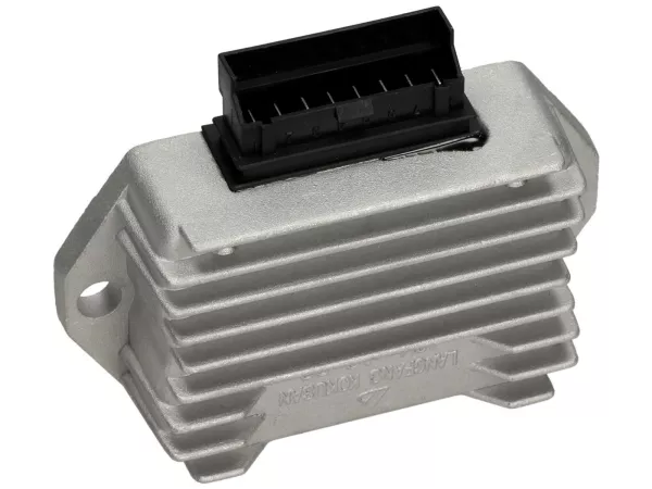 Regulador de tensión -8 polos 12V incl. relé de intermitencia- Piaggio/ Gilera 50 ccm 2 tiempos (modelos con carburador, a partir de 1998), Vespa S, LX, LXV, Sprint 50, Primavera 50, ET4 125cc (ZAPM04000 a partir de 1998), Aprilia Mojito Retro 125 ccm (mo