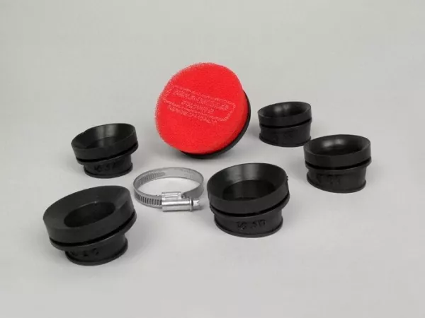 Air filter -MARCHALD Power Double Layer- Ø=85mm x 65mm, CS Ø=28-32-36-39-43mm - red