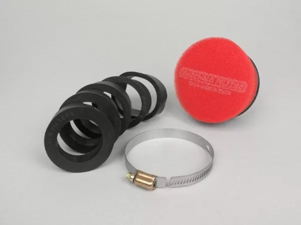 Air filter -MARCHALD Power Double Layer- Ø=100mm x 65mm, CS Ø=46-49-52-55-58-62mm - red