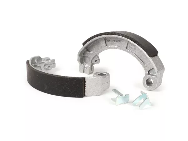 Brake shoes -FA ITALIA Ø=150x24mm- VESPA PX (f/r), PK (f/r), T5 125cc (f/r), Rally180 (VSD1T), Rally200 (VSE1T) (r), Sprint (r), TS125 (VNL3T) (r), GT125 (VNL2T) (r), GTR125 (VNL2T) (r), GL150 (VLA1T) (r), SS180 (r), GS160 (r), GS150 / GS3 (VS5T) (r)