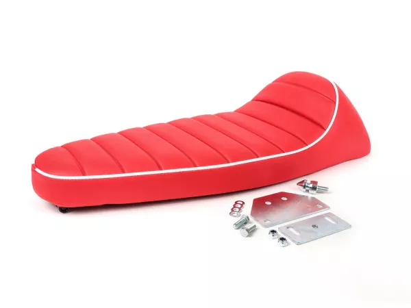 Zadel -FASTBACK 2.0- Vespa PK S, PK XL - Rood / Wit