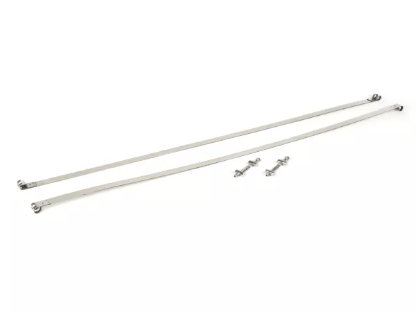 XXL Fuel tank strap set -LAMBRETTA- LI, LIS, SX, TV (Serie 2-3), DL, GP - stainless steel