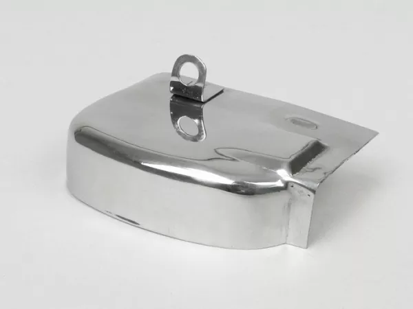 Gear selector box cover -IMPORT- Vespa Rally180 (VSD1T), Rally200 (VSE1T), Sprint150 (VLB1T), TS125 (VNL3T), GT125 (VNL2T), GTR125 (VNL2T), GL150 (VLA1T), Super, GS160 / GS4 (VSB1T), SS180 (VSC1T), VNA, VNB, VBA, VBB - stainless steel